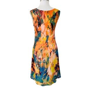 CAELIANN SCOOP NECK SLEEVELESS WOMENS DRESS ORANGE SIZE MEDIUM CRINKLE FABRIC